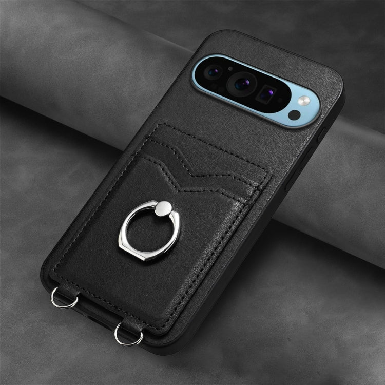 For Google Pixel 9 Pro XL R20 Ring Card Holder Phone Case(Black) - Google Cases by PMC TechLife | Online Shopping South Africa | PMC TechLife | Buy Now Pay Later Mobicred