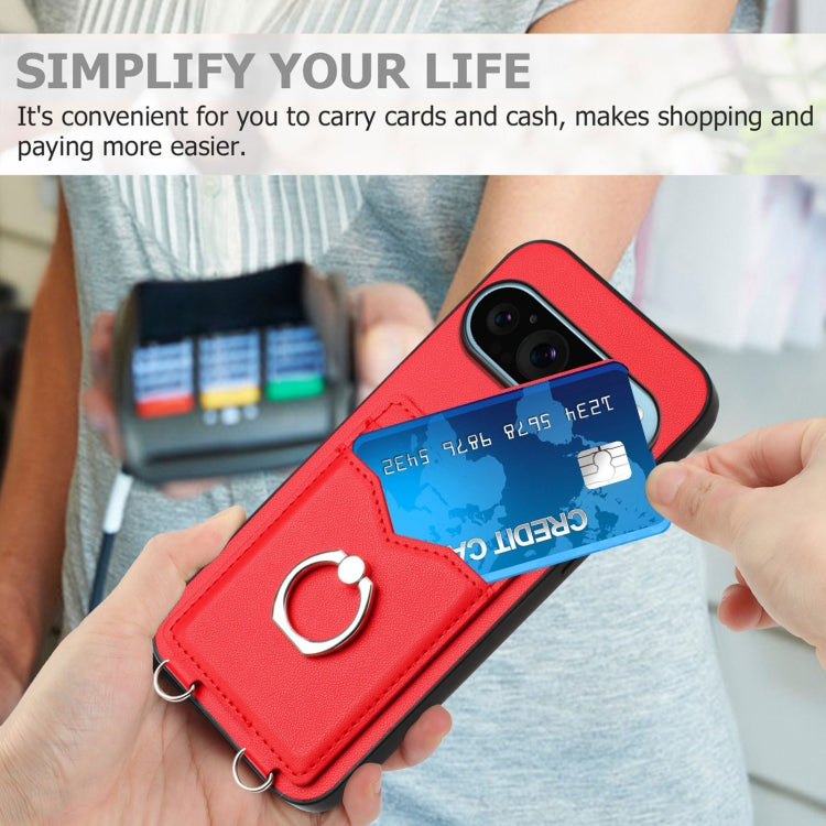 For Google Pixel 9 Pro XL R20 Ring Card Holder Phone Case(Red) - Google Cases by PMC TechLife | Online Shopping South Africa | PMC TechLife | Buy Now Pay Later Mobicred