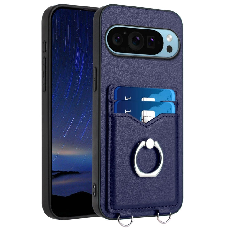 For Google Pixel 9 Pro XL R20 Ring Card Holder Phone Case(Blue) - free shipping - PMC TechLife - Order now!