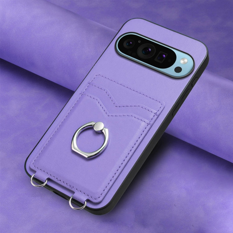 For Google Pixel 9 Pro XL R20 Ring Card Holder Phone Case(Purple) - Google Cases by PMC TechLife | Online Shopping South Africa | PMC TechLife | Buy Now Pay Later Mobicred