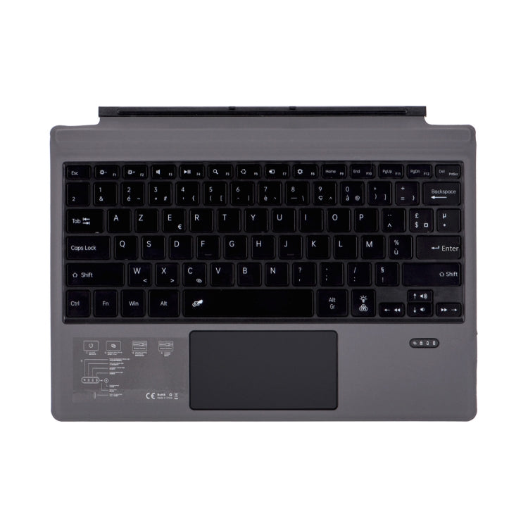 1089DC-FR French Backlit Magnetic Bluetooth 3.0 Keyboard for Microsoft Surface Pro 7 / 6 / 2017 / 4 / 3(Grey) - Others Keyboard by PMC Jewellery | Online Shopping South Africa | PMC Jewellery | Buy Now Pay Later Mobicred