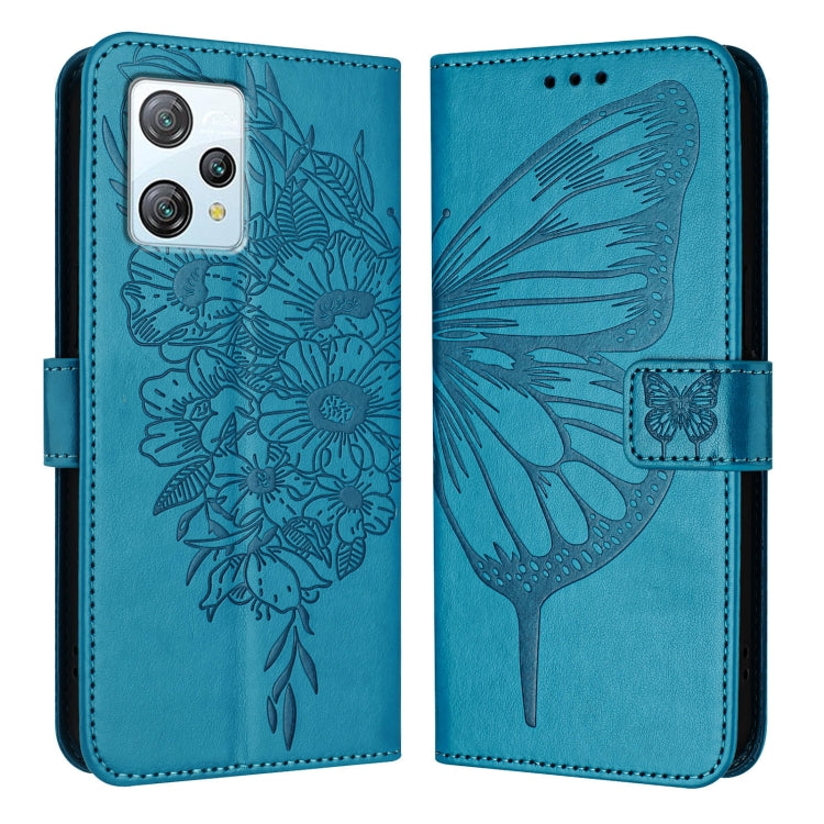 For Blackview A53 Embossed Butterfly Leather Phone Case(Blue) - More Brand by PMC Jewellery | Online Shopping South Africa | PMC Jewellery | Buy Now Pay Later Mobicred