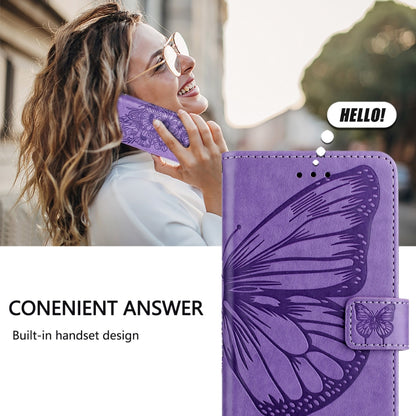 For Blackview Shark 8 Embossed Butterfly Leather Phone Case(Purple) - More Brand by PMC Jewellery | Online Shopping South Africa | PMC Jewellery | Buy Now Pay Later Mobicred