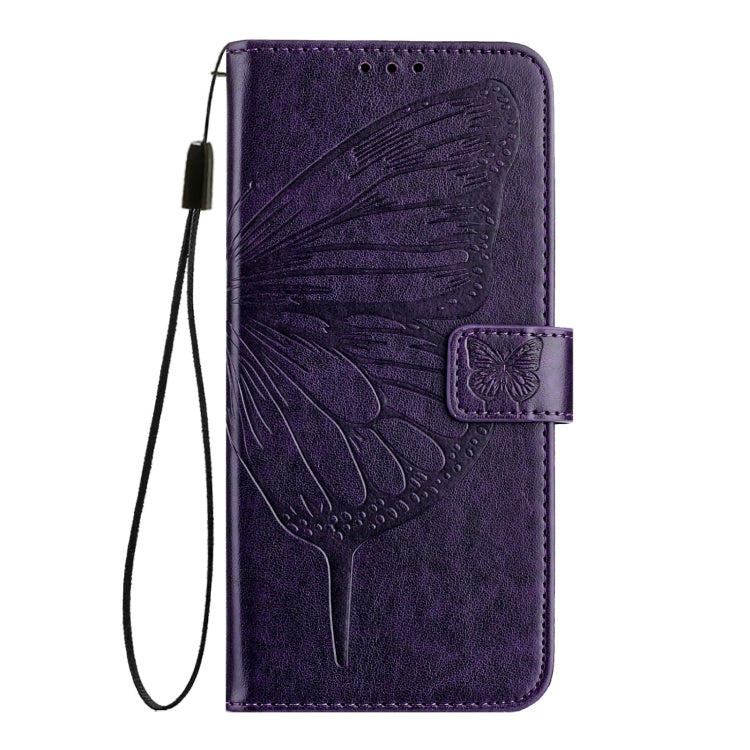 For Blackview Shark 8 Embossed Butterfly Leather Phone Case(Dark Purple) - More Brand by PMC TechLife | Online Shopping South Africa | PMC TechLife | Buy Now Pay Later Mobicred