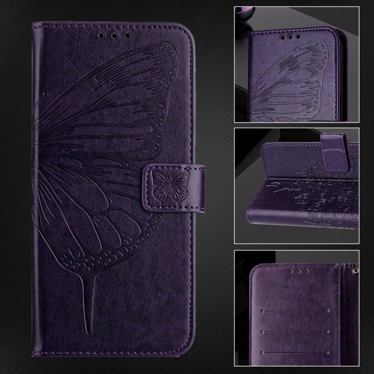 For Blackview Shark 8 Embossed Butterfly Leather Phone Case(Dark Purple) - More Brand by PMC TechLife | Online Shopping South Africa | PMC TechLife | Buy Now Pay Later Mobicred
