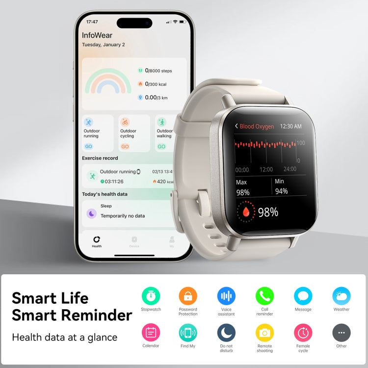 JOYROOM Fit-life Series JR-FT3S 1.96 inch Bluetooth Call Smart Watch Supports Sleep Monitoring(Titanium) - Smart Watches by JOYROOM | Online Shopping South Africa | PMC Jewellery | Buy Now Pay Later Mobicred