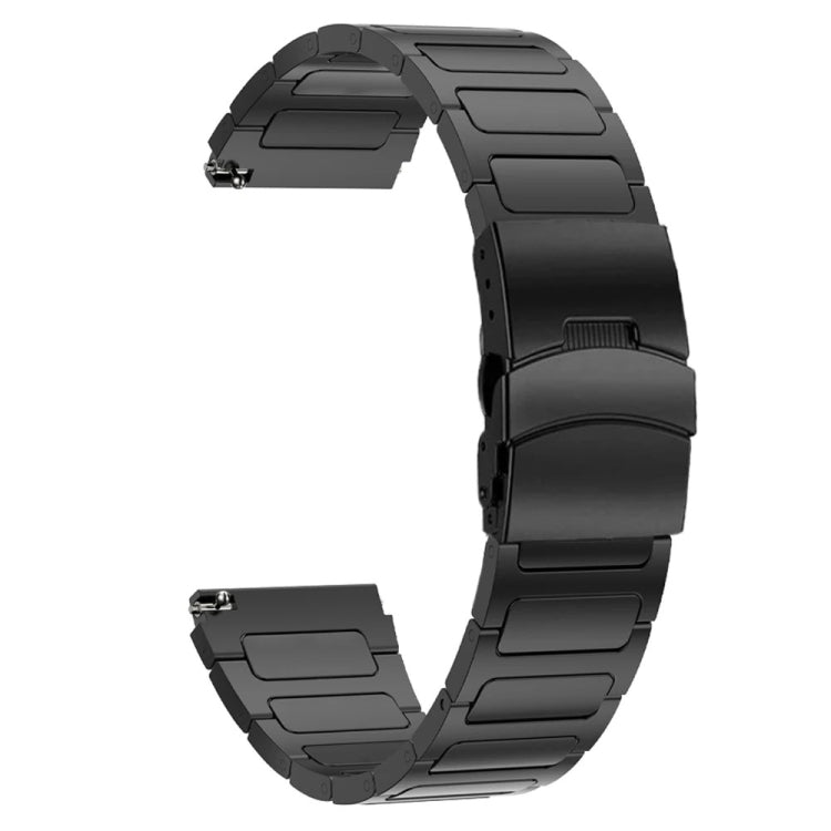 22mm Dual Safety Buckle Titanium Alloy Watch Band(Black) - 22mm Bands by PMc TechLife | Online Shopping South Africa | PMc TechLife | Buy Now Pay Later Mobicred