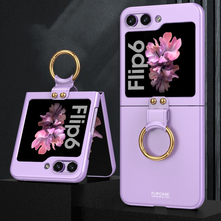 For Samsung Galaxy Z Flip6 GKK Ultra-thin PC Full Coverage Phone Case with Ring Holder(Purple) - Galaxy Z Flip6 5G Cases by GKK | Online Shopping South Africa | PMC Jewellery | Buy Now Pay Later Mobicred