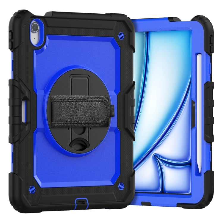 For iPad Air 11 2025 / 2024 Silicone Hybrid PC Tablet Case with Shoulder Strap(Dark Blue + Black) - free shipping - PMC TechLife - Order now!