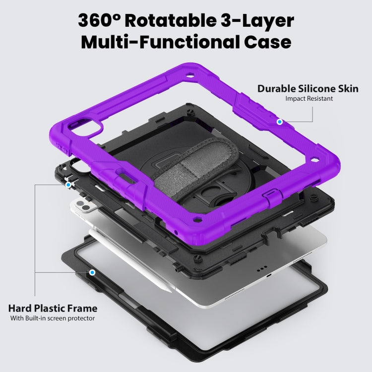 For iPad Pro 13 2024 Silicone Hybrid PC Tablet Case with Shoulder Strap(Purple) - iPad Pro 13 2024 Cases by PMC TechLife | Online Shopping South Africa | PMC TechLife | Buy Now Pay Later Mobicred