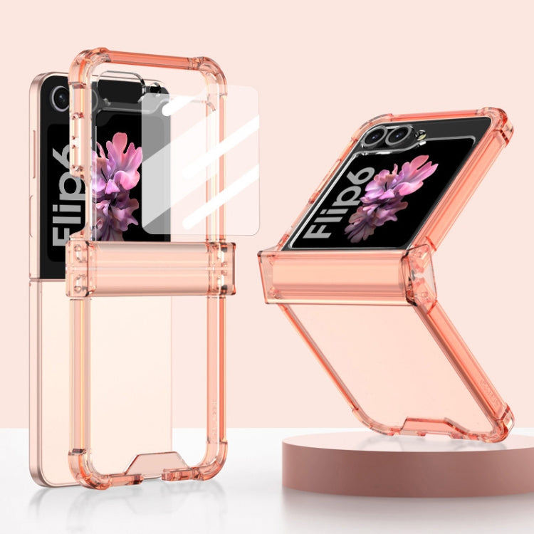For Samsung Galaxy Z Flip6 GKK Airbag Hinge Full Coverage Phone Case with Tempered Film(Orange) - free shipping - PMC Jewellery - Order now!