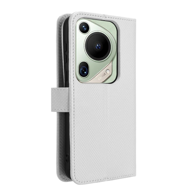 For Huawei Pura 70 Pro / 70 Pro+ Diamond Texture Leather Phone Case(White) - Huawei Cases by PMC Jewellery | Online Shopping South Africa | PMC Jewellery | Buy Now Pay Later Mobicred