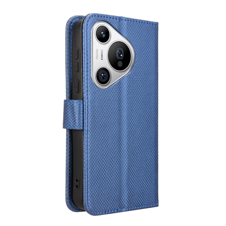 For Huawei Pura 70 Diamond Texture Leather Phone Case(Blue) - Huawei Cases by PMC Jewellery | Online Shopping South Africa | PMC Jewellery | Buy Now Pay Later Mobicred