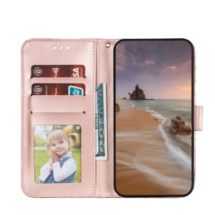 For Google Pixel 9 Lace Flower Embossing Flip Leather Phone Case(Rose Gold) - Google Cases by PMC TechLife | Online Shopping South Africa | PMC TechLife | Buy Now Pay Later Mobicred