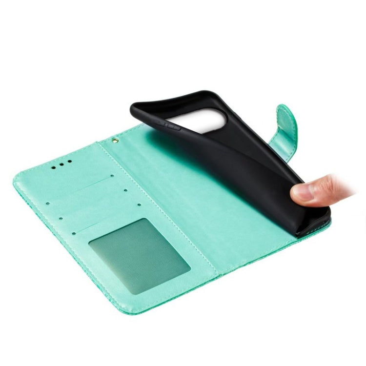For Google Pixel 9 Pro Lace Flower Embossing Flip Leather Phone Case(Green) - Google Cases by PMC TechLife | Online Shopping South Africa | PMC TechLife | Buy Now Pay Later Mobicred