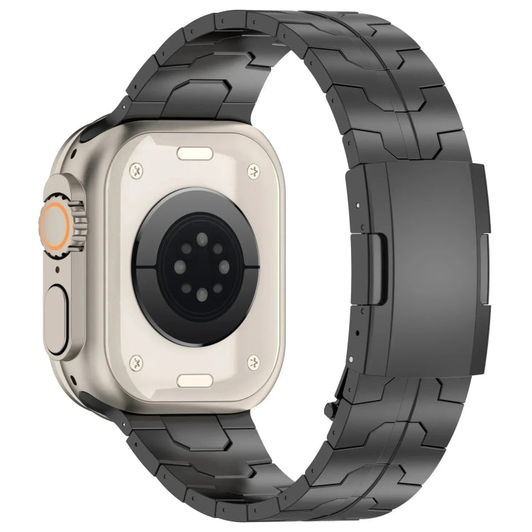 For Apple Watch SE 2023 44mm Turtle Buckle Titanium Alloy Watch Band(Black) - Watch Bands by PMc TechLife | Online Shopping South Africa | PMc TechLife | Buy Now Pay Later Mobicred