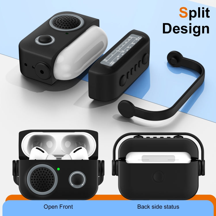 For AirPods 2 / 1 Radio Style Wireless Bluetooth Earphones Shockproof Protective Case(Black) - For AirPods 1/2 by PMC Jewellery | Online Shopping South Africa | PMC Jewellery | Buy Now Pay Later Mobicred