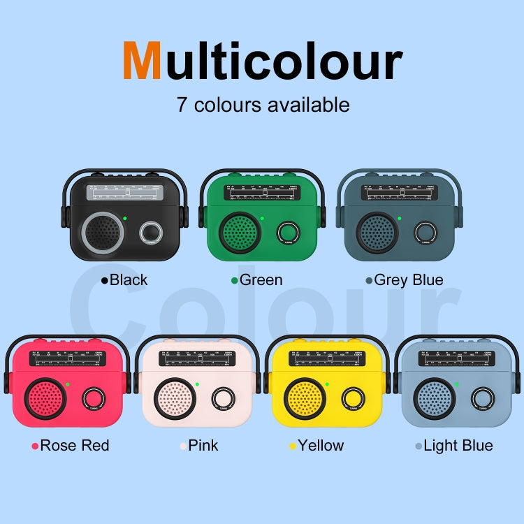 For AirPods Pro 2 Radio Style Wireless Bluetooth Earphones Shockproof Protective Case(Green) - For AirPods Pro 2 by PMC Jewellery | Online Shopping South Africa | PMC Jewellery | Buy Now Pay Later Mobicred