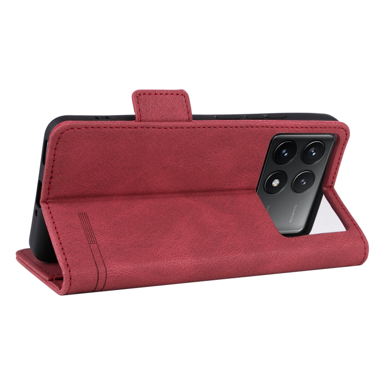 For Redmi K70 / K70 Pro Magnetic Clasp Leather Phone Case(Red) - Xiaomi Cases by PMC Jewellery | Online Shopping South Africa | PMC Jewellery | Buy Now Pay Later Mobicred