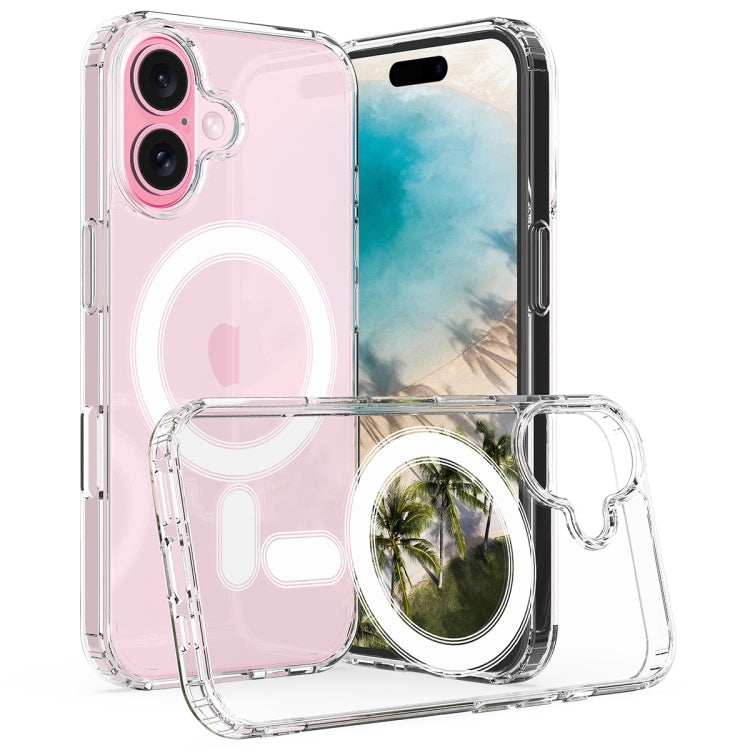 For iPhone 16 MagSafe Clear Acrylic PC Hybrid TPU Phone Case(Transparent) - iPhone 16 Cases by PMC TechLife | Online Shopping South Africa | PMC TechLife | Buy Now Pay Later Mobicred
