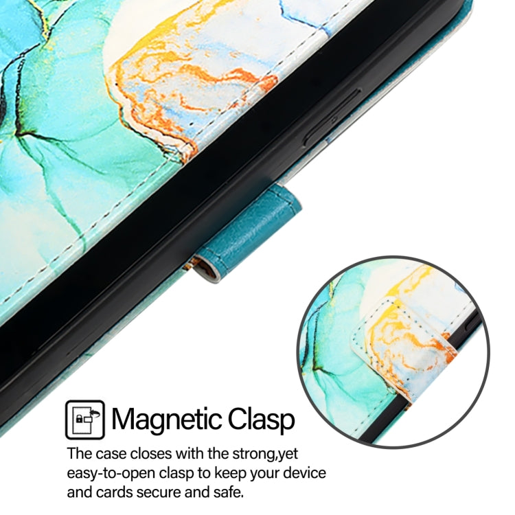 For Blackview A53 PT003 Marble Pattern Flip Leather Phone Case(Green) - More Brand by PMC TechLife | Online Shopping South Africa | PMC TechLife | Buy Now Pay Later Mobicred