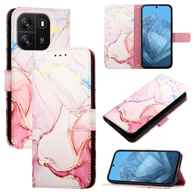 For Blackview Wave 6C PT003 Marble Pattern Flip Leather Phone Case(Rose Gold) - More Brand by PMC TechLife | Online Shopping South Africa | PMC TechLife | Buy Now Pay Later Mobicred