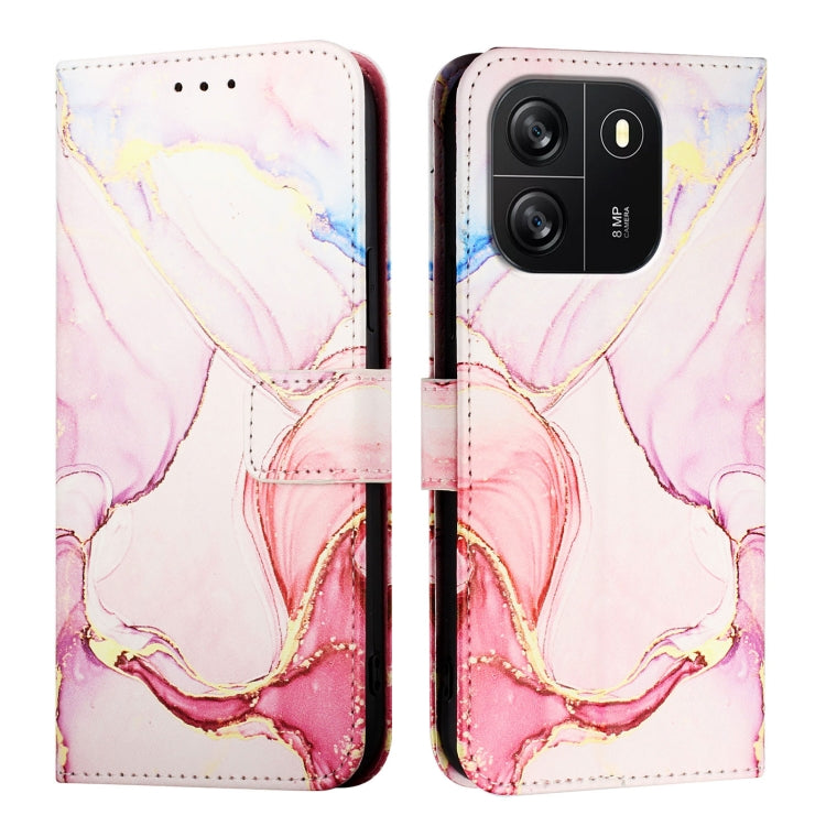 For Blackview Wave 6C PT003 Marble Pattern Flip Leather Phone Case(Rose Gold) - More Brand by PMC TechLife | Online Shopping South Africa | PMC TechLife | Buy Now Pay Later Mobicred