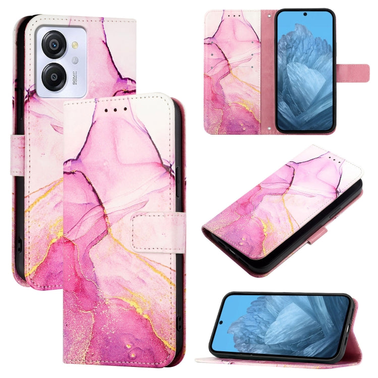 For Blackview Color 8 PT003 Marble Pattern Flip Leather Phone Case(Pink Purple Gold) - More Brand by PMC TechLife | Online Shopping South Africa | PMC TechLife | Buy Now Pay Later Mobicred