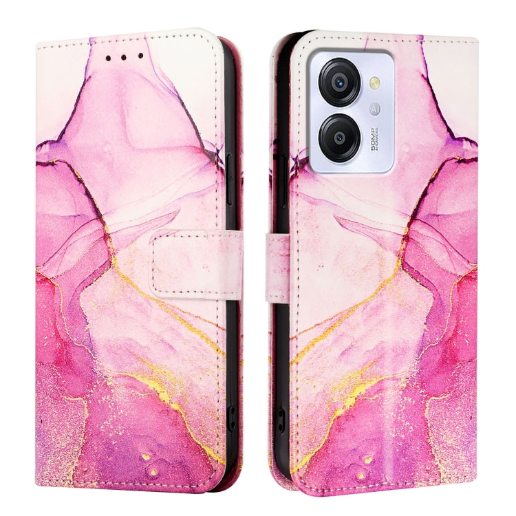 For Blackview Color 8 PT003 Marble Pattern Flip Leather Phone Case(Pink Purple Gold) - More Brand by PMC TechLife | Online Shopping South Africa | PMC TechLife | Buy Now Pay Later Mobicred