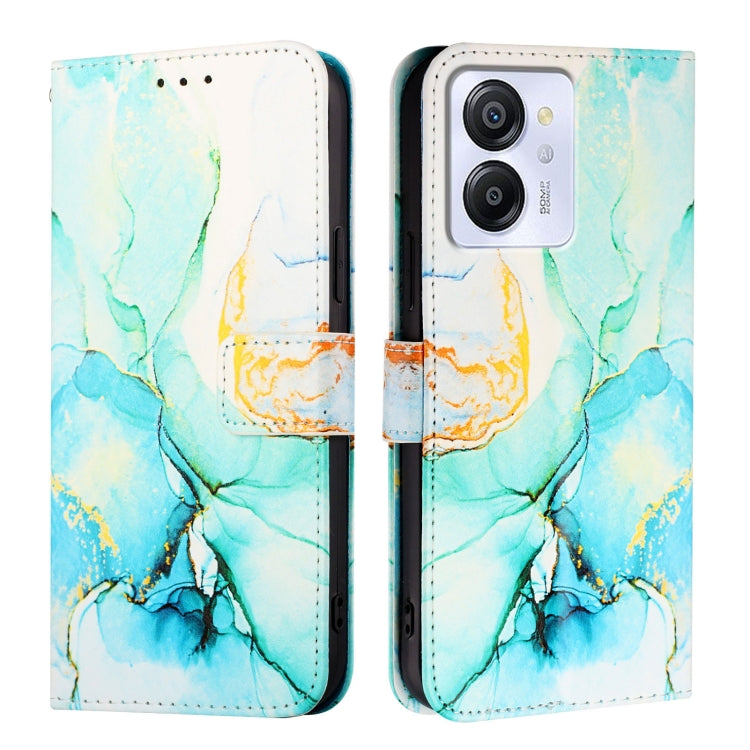 For Blackview Color 8 PT003 Marble Pattern Flip Leather Phone Case(Green) - More Brand by PMC TechLife | Online Shopping South Africa | PMC TechLife | Buy Now Pay Later Mobicred