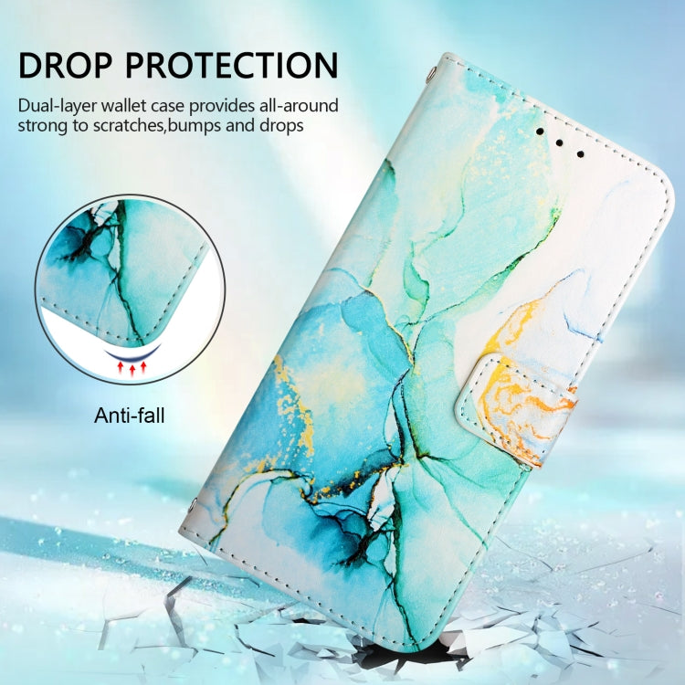 For Blackview Color 8 PT003 Marble Pattern Flip Leather Phone Case(Green) - More Brand by PMC TechLife | Online Shopping South Africa | PMC TechLife | Buy Now Pay Later Mobicred