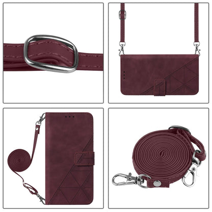 For Ulefone Note 14 Crossbody 3D Embossed Flip Leather Phone Case(Wine Red) - Ulefone Cases by PMC Jewellery | Online Shopping South Africa | PMC Jewellery | Buy Now Pay Later Mobicred