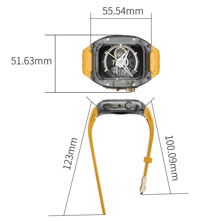 For Apple Watch Series 9 45mm Modified PC Hybrid TPU Watch Case Band(Yellow Clear Black) - free shipping - PMc TechLife - Order now!