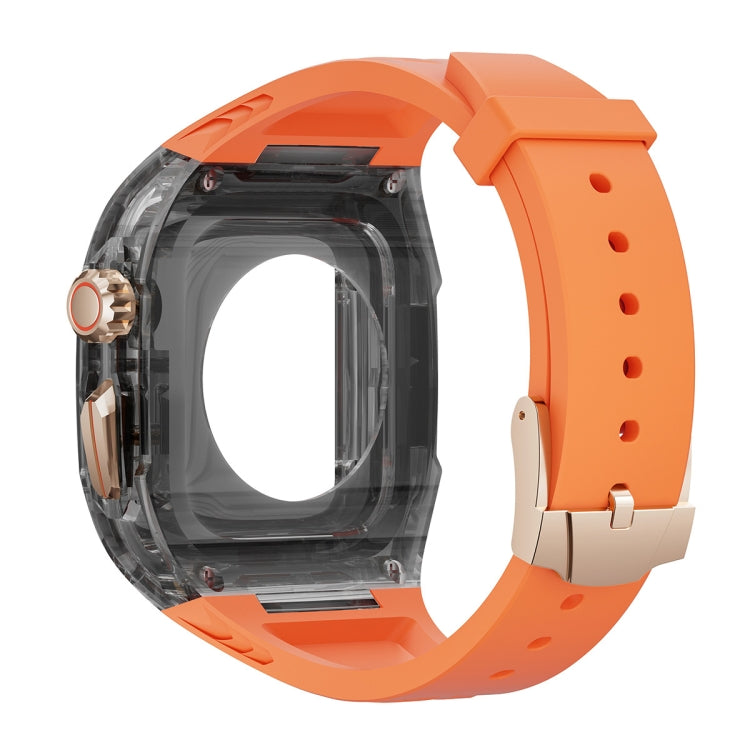 For Apple Watch Ultra 49mm Modified PC Hybrid TPU Watch Case Band(Orange Clear Black) - free shipping - PMC Jewellery - Order now!