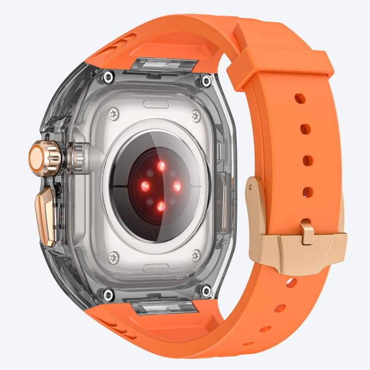 For Apple Watch Ultra 49mm Modified PC Hybrid TPU Watch Case Band(Orange Clear Black) - free shipping - PMC Jewellery - Order now!