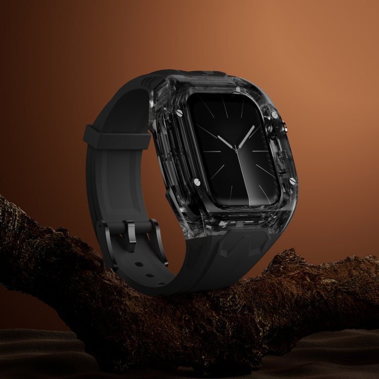 For Apple Watch Series 8 45mm Modified PC Hybrid TPU Watch Case Band(Black Clear Black) - free shipping - PMc TechLife - Order now!