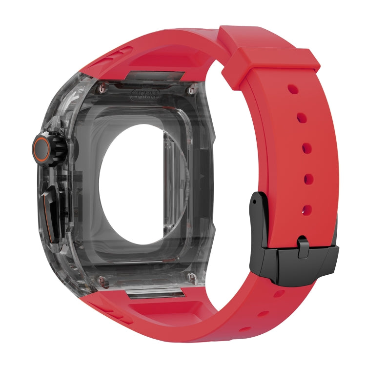 For Apple Watch Series 7 45mm Modified PC Hybrid TPU Watch Case Band(Red Clear Black) - Watch Cases by PMc TechLife | Online Shopping South Africa | PMc TechLife | Buy Now Pay Later Mobicred