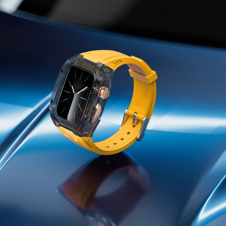 For Apple Watch Series 7 45mm Modified PC Hybrid TPU Watch Case Band(Yellow Clear Black) - Watch Cases by PMc TechLife | Online Shopping South Africa | PMc TechLife | Buy Now Pay Later Mobicred