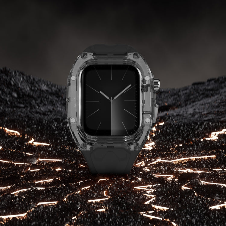For Apple Watch SE 44mm Modified PC Hybrid TPU Watch Case Band(Black Clear Black) - free shipping - PMc TechLife - Order now!
