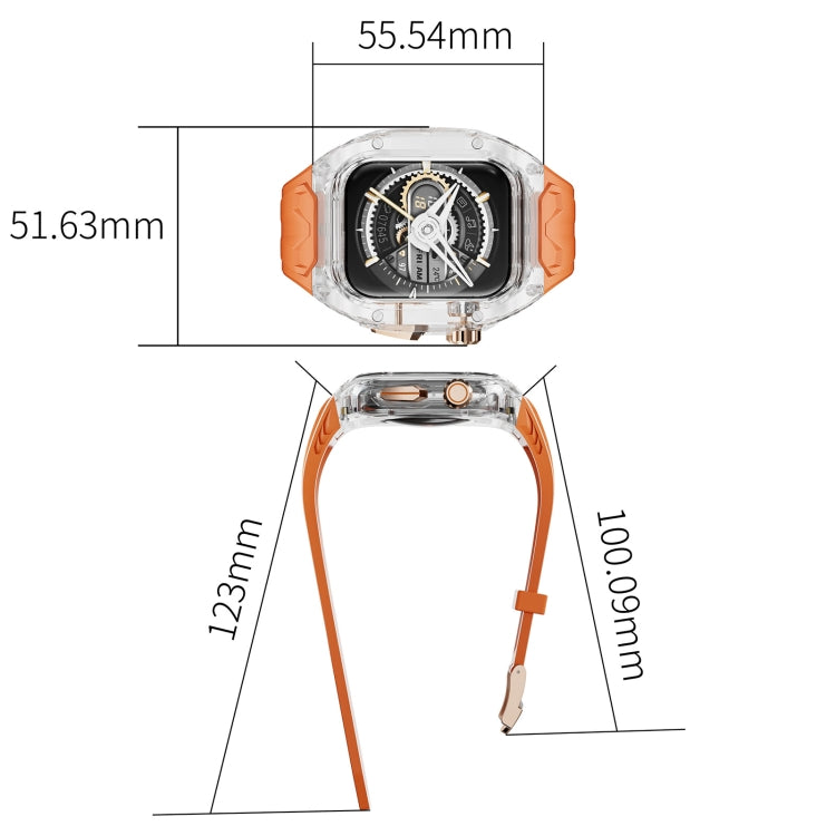 For Apple Watch SE 44mm Modified PC Hybrid TPU Watch Case Band(Orange Transparent) - free shipping - PMc TechLife - Order now!