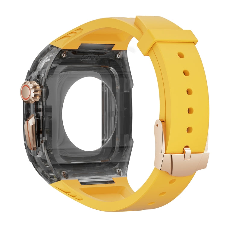 For Apple Watch SE 44mm Modified PC Hybrid TPU Watch Case Band(Yellow Clear Black) - Watch Cases by PMc TechLife | Online Shopping South Africa | PMc TechLife | Buy Now Pay Later Mobicred
