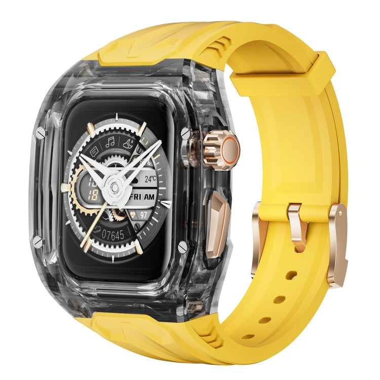 For Apple Watch Series 6 44mm Modified PC Hybrid TPU Watch Case Band(Yellow Clear Black) - free shipping - PMc TechLife - Order now!