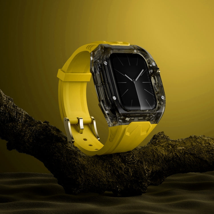 For Apple Watch Series 5 44mm Modified PC Hybrid TPU Watch Case Band(Yellow Clear Black) - free shipping - PMc TechLife - Order now!