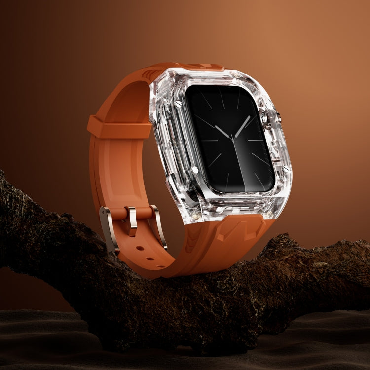 For Apple Watch Series 4 44mm Modified PC Hybrid TPU Watch Case Band(Orange Transparent) - free shipping - PMc TechLife - Order now!