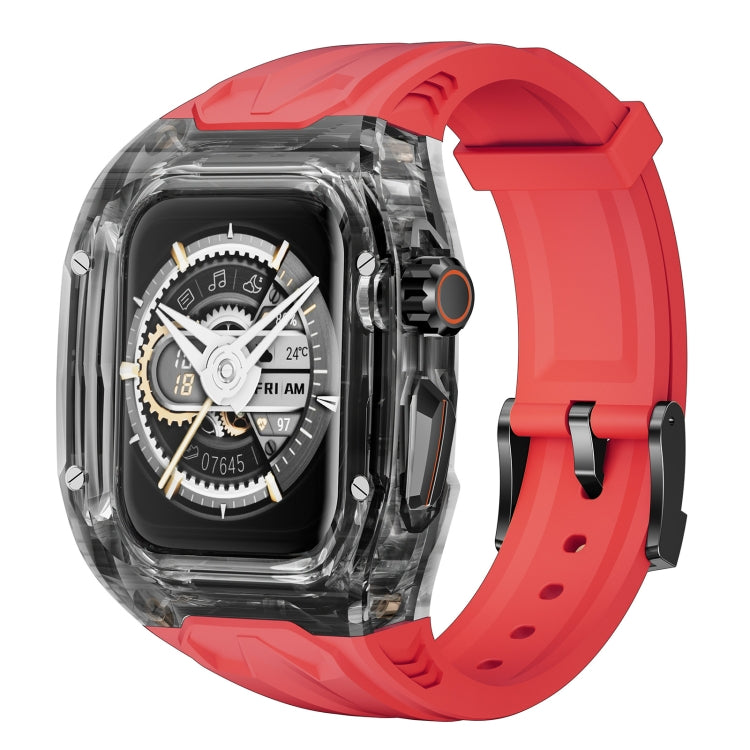 For Apple Watch Series 4 44mm Modified PC Hybrid TPU Watch Case Band(Red Clear Black) - free shipping - PMc TechLife - Order now!