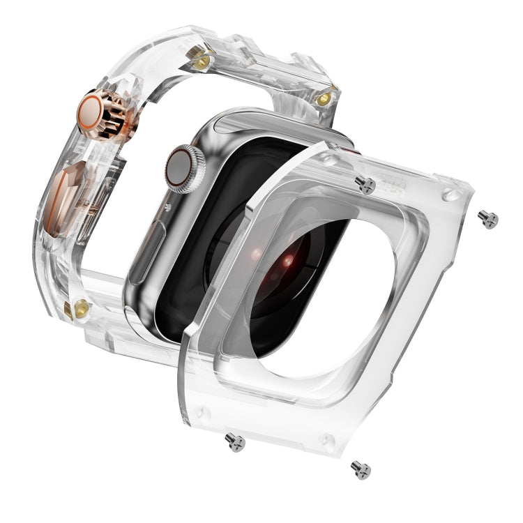 For Apple Watch SE 44mm Modified PC Hybrid TPU Watch Case Band(Orange Clear Black) - Watch Cases by PMc TechLife | Online Shopping South Africa | PMc TechLife | Buy Now Pay Later Mobicred
