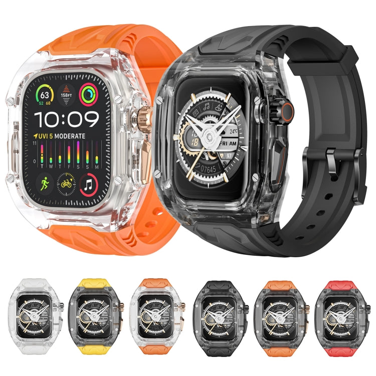 For Apple Watch Ultra 49mm Modified PC Hybrid TPU Watch Case Band(Yellow Clear Black) - Watch Bands by PMC Jewellery | Online Shopping South Africa | PMC Jewellery | Buy Now Pay Later Mobicred