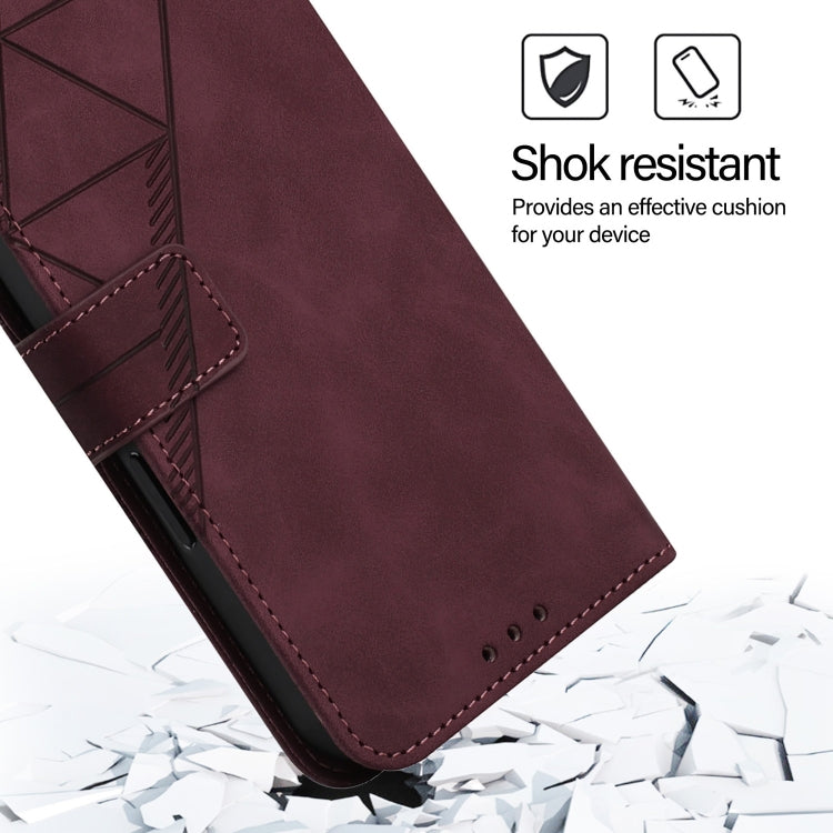 For Blackview A52 Crossbody 3D Embossed Flip Leather Phone Case(Wine Red) - More Brand by PMC TechLife | Online Shopping South Africa | PMC TechLife | Buy Now Pay Later Mobicred
