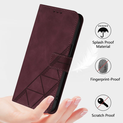 For Blackview Wave 6C Crossbody 3D Embossed Flip Leather Phone Case(Wine Red) - More Brand by PMC Jewellery | Online Shopping South Africa | PMC Jewellery | Buy Now Pay Later Mobicred