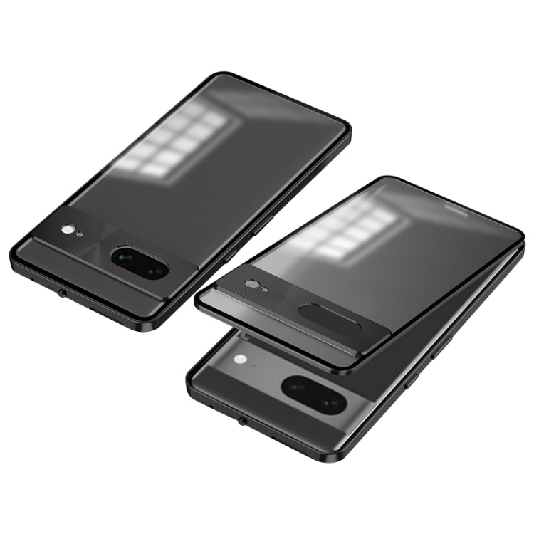 For Google Pixel 7 Snap Buckle Metal Frame Frosted Phone Case(Black) - Google Cases by PMC TechLife | Online Shopping South Africa | PMC TechLife | Buy Now Pay Later Mobicred